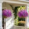 Fake Flowers 16Pcs Artificial Pansy Silk Flowers UV Resistant for Outdoor Planters, Realistic Faux Pansies for Porch Patio Window Box Decor (Deep Purple & Light Purple)